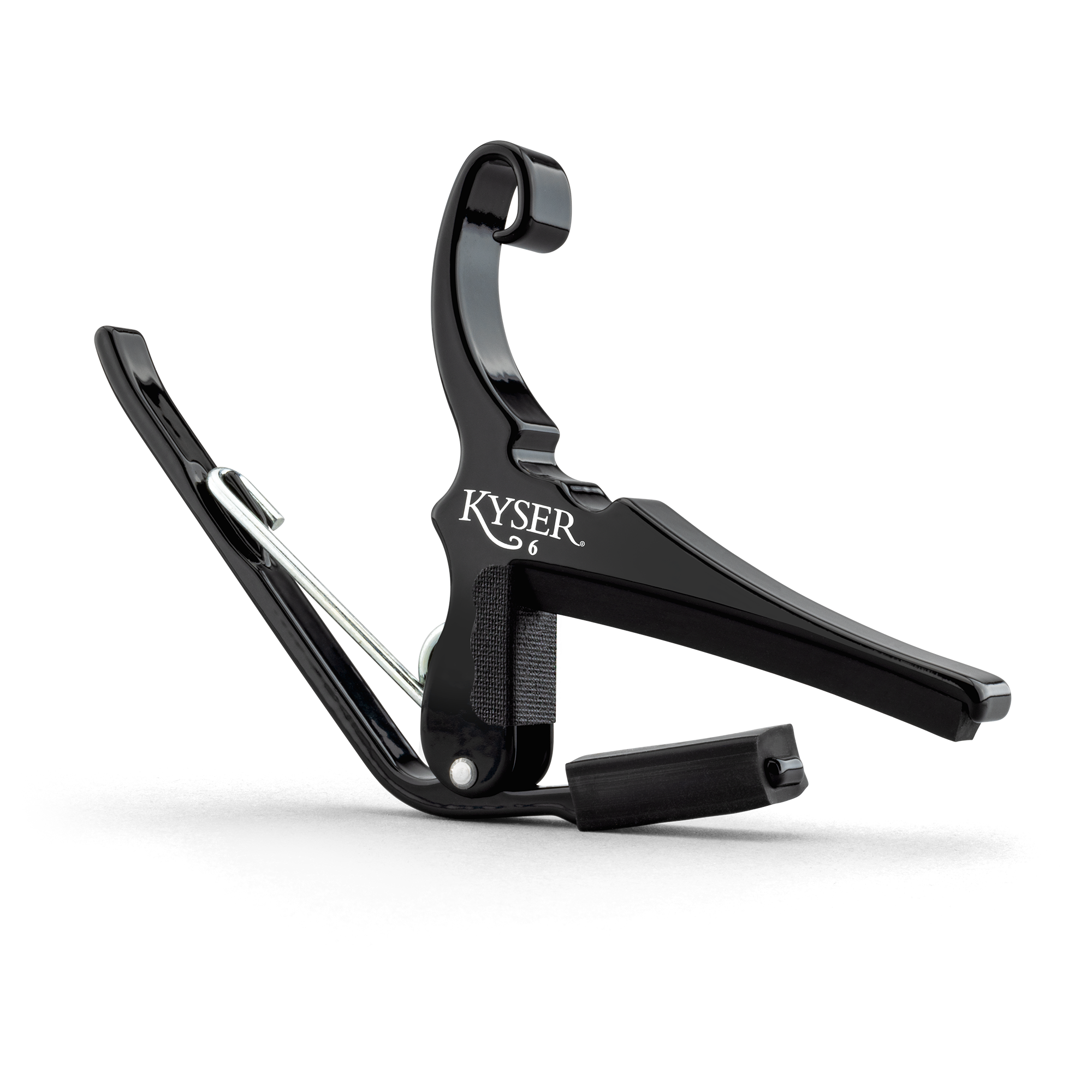 Black Kyser Quick-Change acoustic guitar capo, model KG6BA